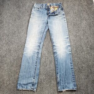 Prps Barracuda Jeans Mens 29x33 Light Wash Blue Distressed Straight Leg Denim